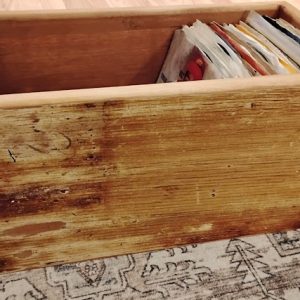 Reclaimed wood Handmade 7" 45 record crate box fits approx 150 records