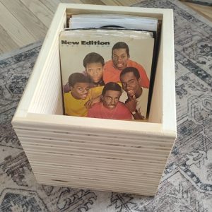 Reclaimed wood Handmade 7" 45 record crate box fits approx 100 records