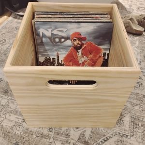 Reclaimed Wood Handmade 12" Lp record crate box fits approx 110 records
